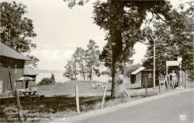 Vykort. Text: "Kärrkil vid sjön Ånimmen. Ånimskog".