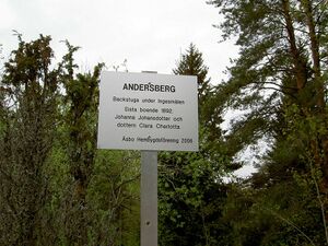 Andersberg under Ingesmålen, torpmärkning