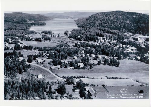 Tidigt foto över Fengersfors från Ämnebyn